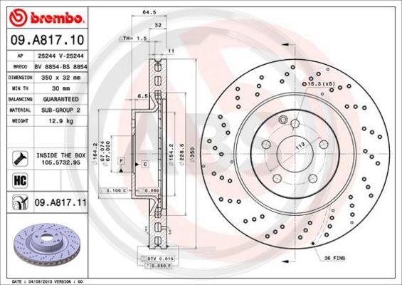 A.B.S. 09.A817.11 - Kočioni disk www.molydon.hr