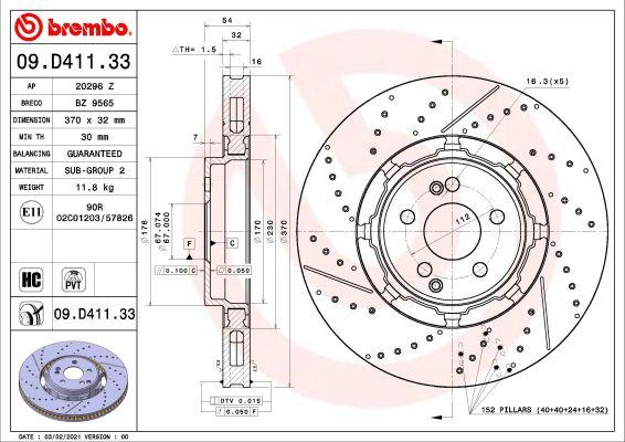 A.B.S. 09.D411.33 - Kočioni disk www.molydon.hr