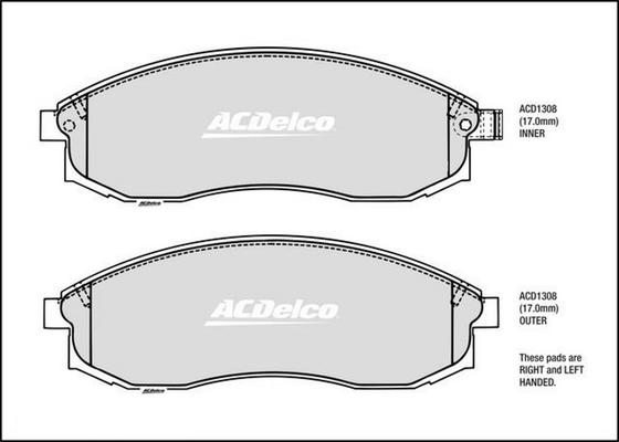 ACDelco ACD1308 - Komplet Pločica, disk-kočnica www.molydon.hr