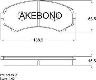Akebono AN-493K - Komplet Pločica, disk-kočnica www.molydon.hr