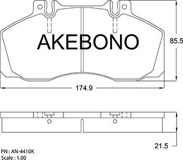 Akebono AN-4410KE - Komplet Pločica, disk-kočnica www.molydon.hr