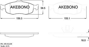 Akebono AN-4523K - Komplet Pločica, disk-kočnica www.molydon.hr