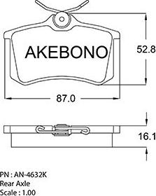Akebono AN-4632K - Komplet Pločica, disk-kočnica www.molydon.hr