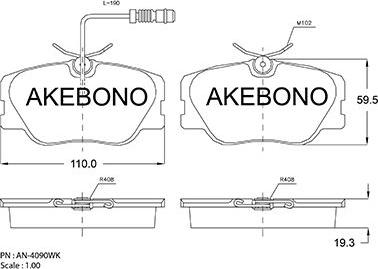 Akebono AN-4090WKE - Komplet Pločica, disk-kočnica www.molydon.hr