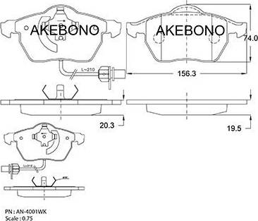 Akebono AN-4001WK - Komplet Pločica, disk-kočnica www.molydon.hr