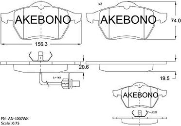 Akebono AN-4007WKE - Komplet Pločica, disk-kočnica www.molydon.hr