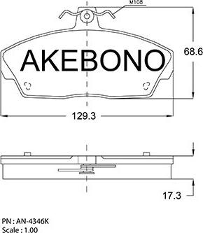 Akebono AN-4346KE - Komplet Pločica, disk-kočnica www.molydon.hr