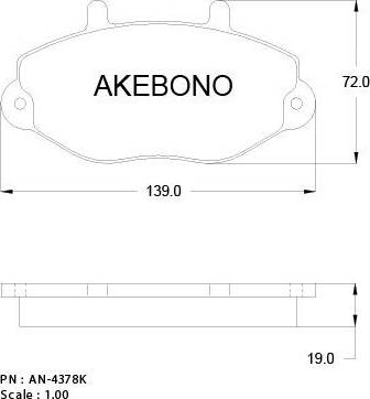 Akebono AN-4378K - Komplet Pločica, disk-kočnica www.molydon.hr