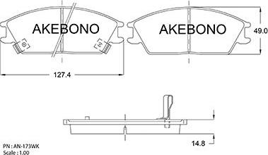 Akebono AN-173WKE - Komplet Pločica, disk-kočnica www.molydon.hr