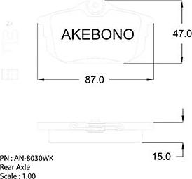 Akebono AN-8030WK - Komplet Pločica, disk-kočnica www.molydon.hr