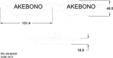 Akebono AN-8032KE - Komplet Pločica, disk-kočnica www.molydon.hr