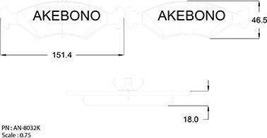 Akebono AN-8032K - Komplet Pločica, disk-kočnica www.molydon.hr