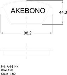 Akebono AN-314K - Komplet Pločica, disk-kočnica www.molydon.hr