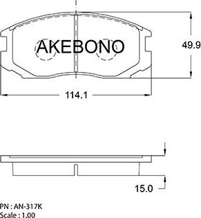 Akebono AN-317K - Komplet Pločica, disk-kočnica www.molydon.hr