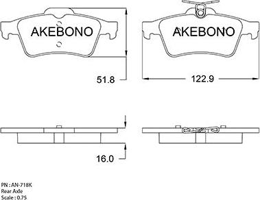 Akebono AN-718KE - Komplet Pločica, disk-kočnica www.molydon.hr