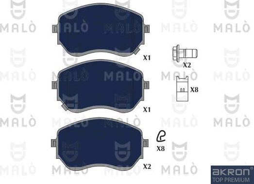 AKRON-MALÒ 1051347 - Komplet Pločica, disk-kočnica www.molydon.hr