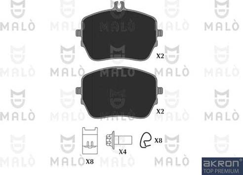 AKRON-MALÒ 1051355 - Komplet Pločica, disk-kočnica www.molydon.hr