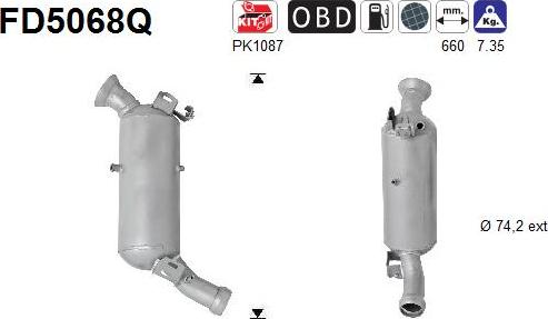 AS FD5068Q - DPF filter, filter čestica www.molydon.hr