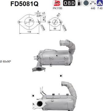 AS FD5081Q - DPF filter, filter čestica www.molydon.hr