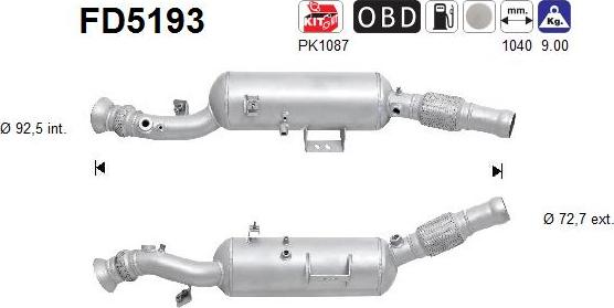 AS FD5193 - DPF filter, filter čestica www.molydon.hr
