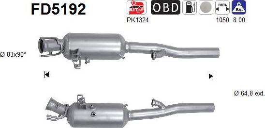 AS FD5192 - Garnitura za montažu, filter za cadj/cestice cadji www.molydon.hr
