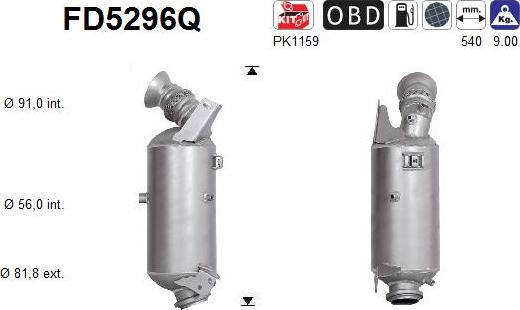 AS FD5296Q - DPF filter, filter čestica www.molydon.hr