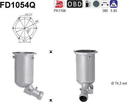 AS FD1054Q - DPF filter, filter čestica www.molydon.hr