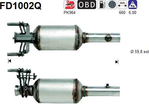 AS FD1002Q - DPF filter, filter čestica www.molydon.hr