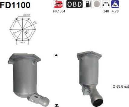 AS FD1100 - DPF filter, filter čestica www.molydon.hr