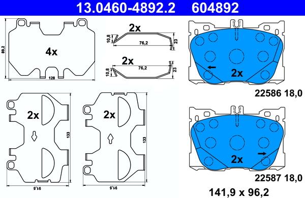 ATE 13.0460-4892.2 - Komplet Pločica, disk-kočnica www.molydon.hr