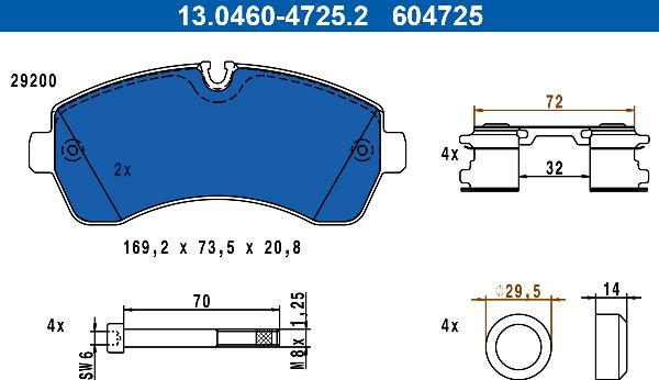 ATE 13.0460-4725.2 - Komplet Pločica, disk-kočnica www.molydon.hr