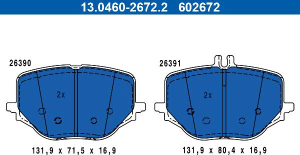 ATE 13.0460-2672.2 - Komplet Pločica, disk-kočnica www.molydon.hr