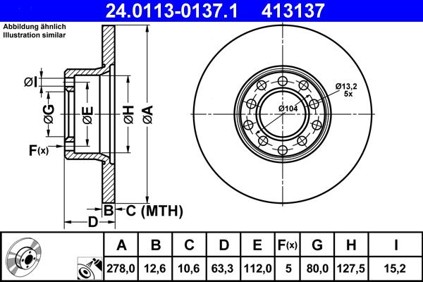 ATE 24.0113-0137.1 - Kočioni disk www.molydon.hr