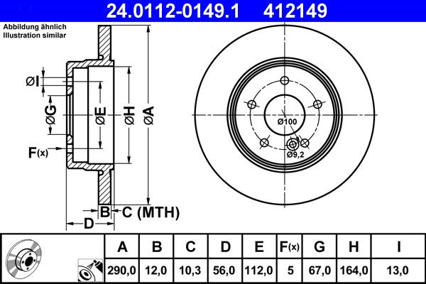 ATE 24.0112-0149.1 - Kočioni disk www.molydon.hr