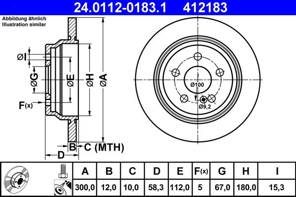 ATE 24.0112-0183.1 - Kočioni disk www.molydon.hr