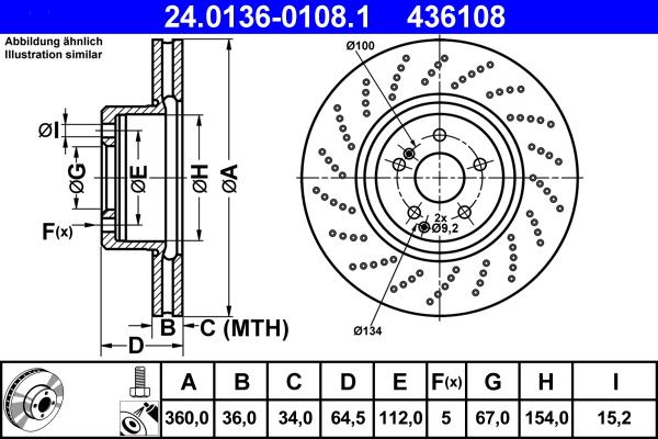 ATE 24.0136-0108.1 - Kočioni disk www.molydon.hr