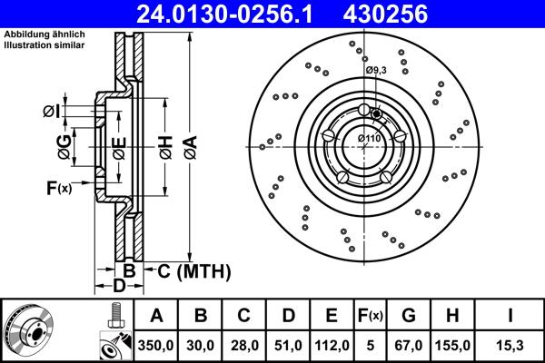 ATE 24.0130-0256.1 - Kočioni disk www.molydon.hr