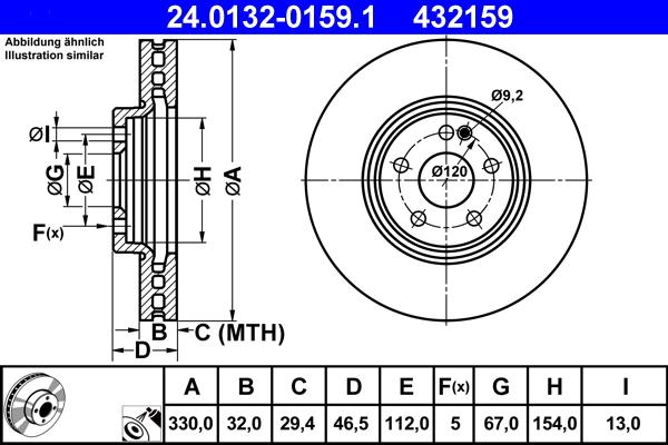 ATE 24.0132-0159.1 - Kočioni disk www.molydon.hr