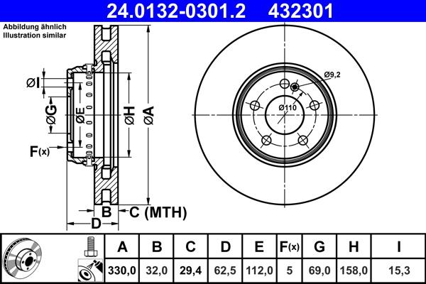 ATE 24.0132-0301.2 - Kočioni disk www.molydon.hr
