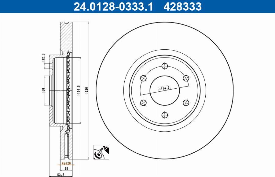 ATE 24.0128-0333.1 - Kočioni disk www.molydon.hr