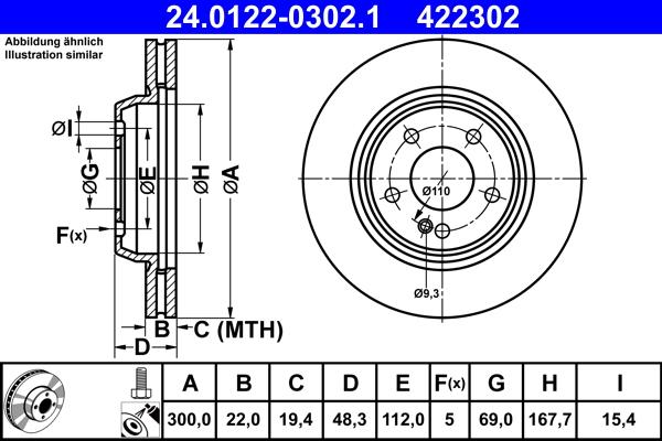 ATE 24.0122-0302.1 - Kočioni disk www.molydon.hr