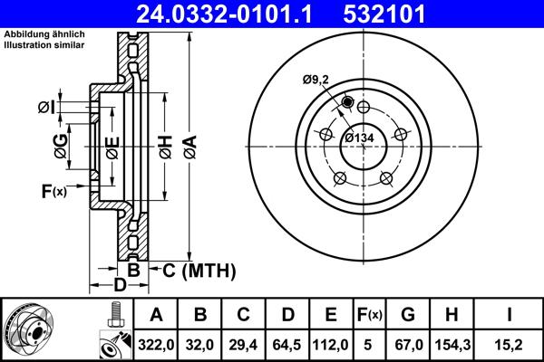 ATE 24.0332-0101.1 - Kočioni disk www.molydon.hr