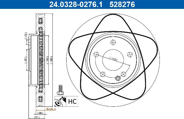 ATE 24.0328-0276.1 - Kočioni disk www.molydon.hr