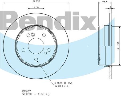 BENDIX BR267 - Kočioni disk www.molydon.hr