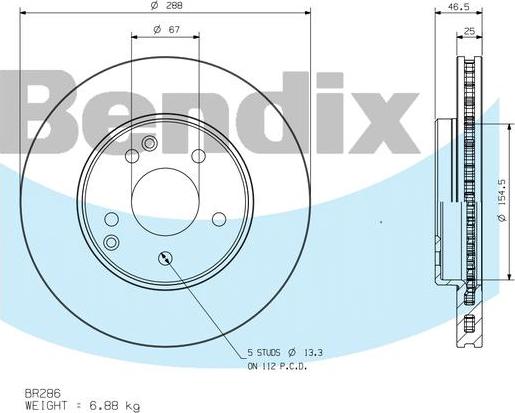 BENDIX BR286 - Kočioni disk www.molydon.hr