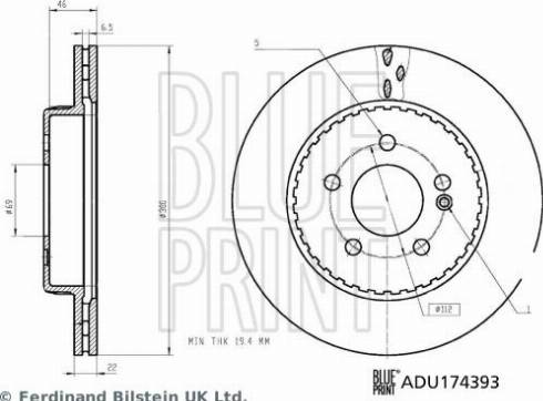 Blue Print ADU174393 - Kočioni disk www.molydon.hr