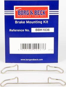 Borg & Beck BBK1036 - Komplet pribora, Pločica disk kočnice www.molydon.hr