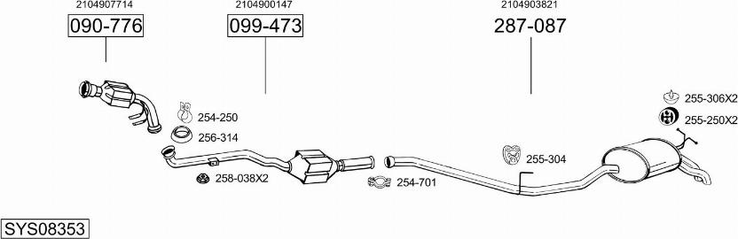 Bosal SYS08353 - Ispušni sistem www.molydon.hr