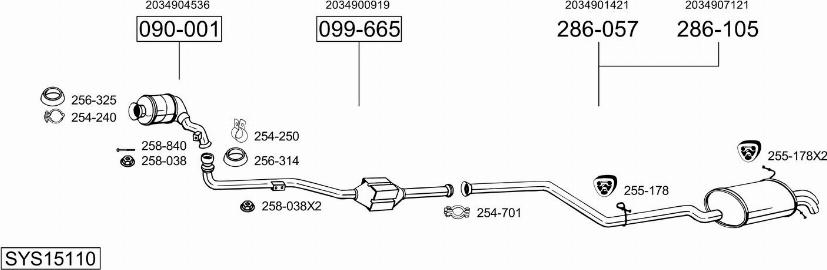 Bosal SYS15110 - Ispušni sistem www.molydon.hr