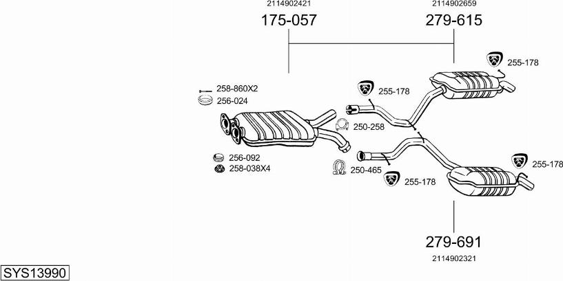 Bosal SYS13990 - Ispušni sistem www.molydon.hr